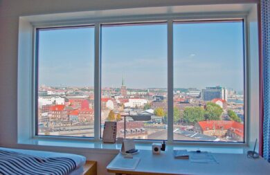 Geweldig uitzicht vanuit mijn kamer in het Comwell Hotel Aarhus