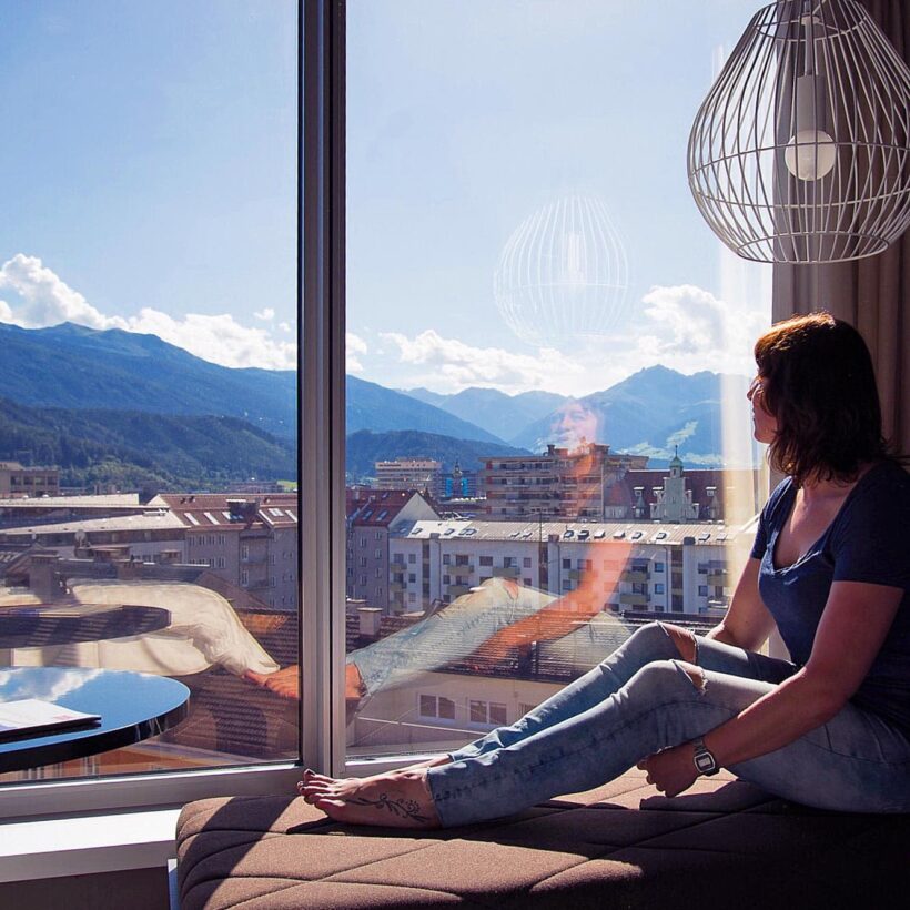 Het uitzicht vanuit aDLERS Hotel Innsbruck is geweldig
