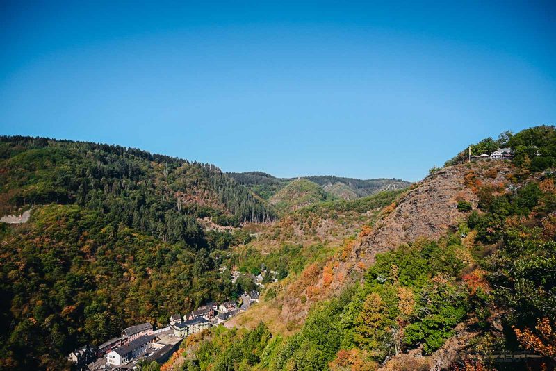 Uitzicht over Cochem vanuit de Sesselbahn